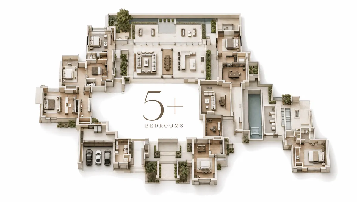 Home with 5+ bedrooms